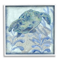 Живописни желки слоевити водни растенија животни и инсекти графичка уметност бела врамена уметничка печатена wallидна уметност