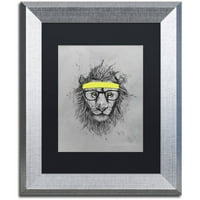Трговска марка ликовна уметност хипстер лав платно уметност од Балазс Солти, црна мат, сребрена рамка
