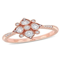 Миабела Карат Т.В. Дијамант 14к розово злато цветен прстен