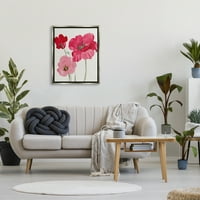 Tuphel Conmination Red Red Poppies Trio Botanical & Floral Painting Grey Floater Rramed Art Print Wall