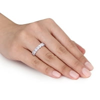 2- Карат Т.Г.В. Принцеза-пресечен моисанит 10к бело злато полу-вечно прстен