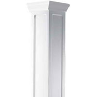 Ekena Millwork 14 W 14'H Craftsman Classic Square Non-Tapered, Condered Panel Column, Crown Capital & Crown Base