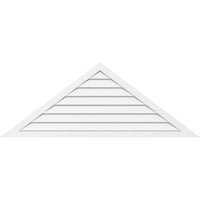 36 W 18 H Триаголник Површински монтирање PVC Gable Vent Pitch: Нефункционален, W 2 W 1-1 2 P Brickmould Frame