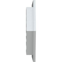 Ekena Millwork 18 W 34 H хоризонтално врв на вtивотен проветрувачки функционален, PVC Gable отвор со 1 4 рамка за рамна трим
