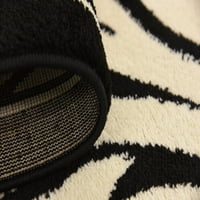 Уникатен разбој затворен квадратен животински принт модерни килими со црна боја, 6 '6' квадратни