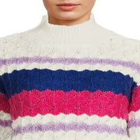 Janeејн Стрит женски потсмев џемпер на вратот со долги ракави, средна тежина, големини XS-XXXL