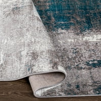 Уметнички ткајачи Wanderlust Апстрактна област килим, сребро, 5'3 7'3