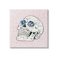 Tuphel Pink Roses Crystal Eyes Skull Beauty & Fashion Painting Gallery завиткано платно печатење wallидна уметност
