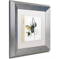 Трговска марка ликовна уметност „Морф инсекти“ платно уметност од Ник Банток, бел мат, сребрена рамка