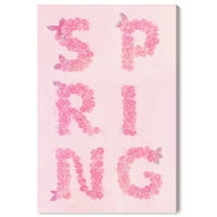 Wynwood Studio отпечати пролетни цвеќиња тип типографија и цитати цитати и изреки wallидни уметности платно печати розова светлина