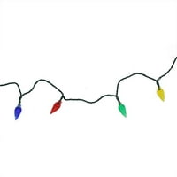 Сет на мулти -бои со фацетирани C LED божиќни светла - зелена жица