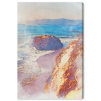 Wynwood Studio Canvas Cliffside бранови наутички и крајбрежен wallиден уметност платно печати сина 16х24